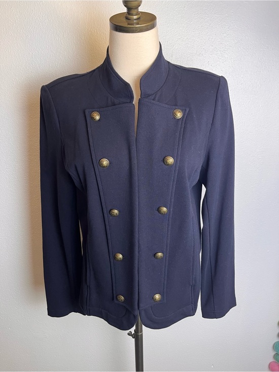 Tommy Hilfiger Jackets & Blazers - Tommy Hilfiger Navy Double-Breasted Military Blazer with Metal Crest Buttons